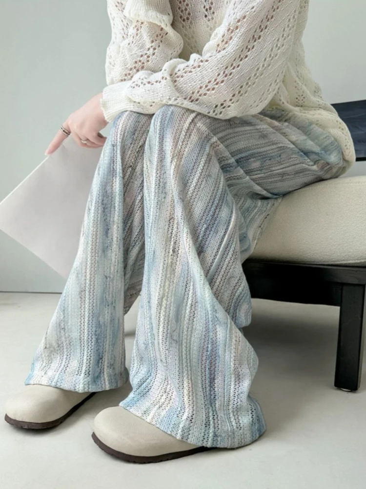 Women Summer Tie Dye Crochet Wide Leg Pants High Waist Draping Casual Slim Lazy Ice Silk Cool Breathable New Style
Women Summer Tie Dye Crochet Wide Leg Pants High Waist Draping Casual Slim Lazy Ice Silk Cool Breathable New Style
