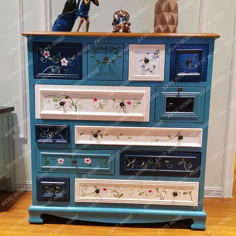 Five-bucket locker household blue living room cabinet solid wood storage decorative cabinet
Five-bucket locker household blue living room cabinet solid wood storage decorative cabinet