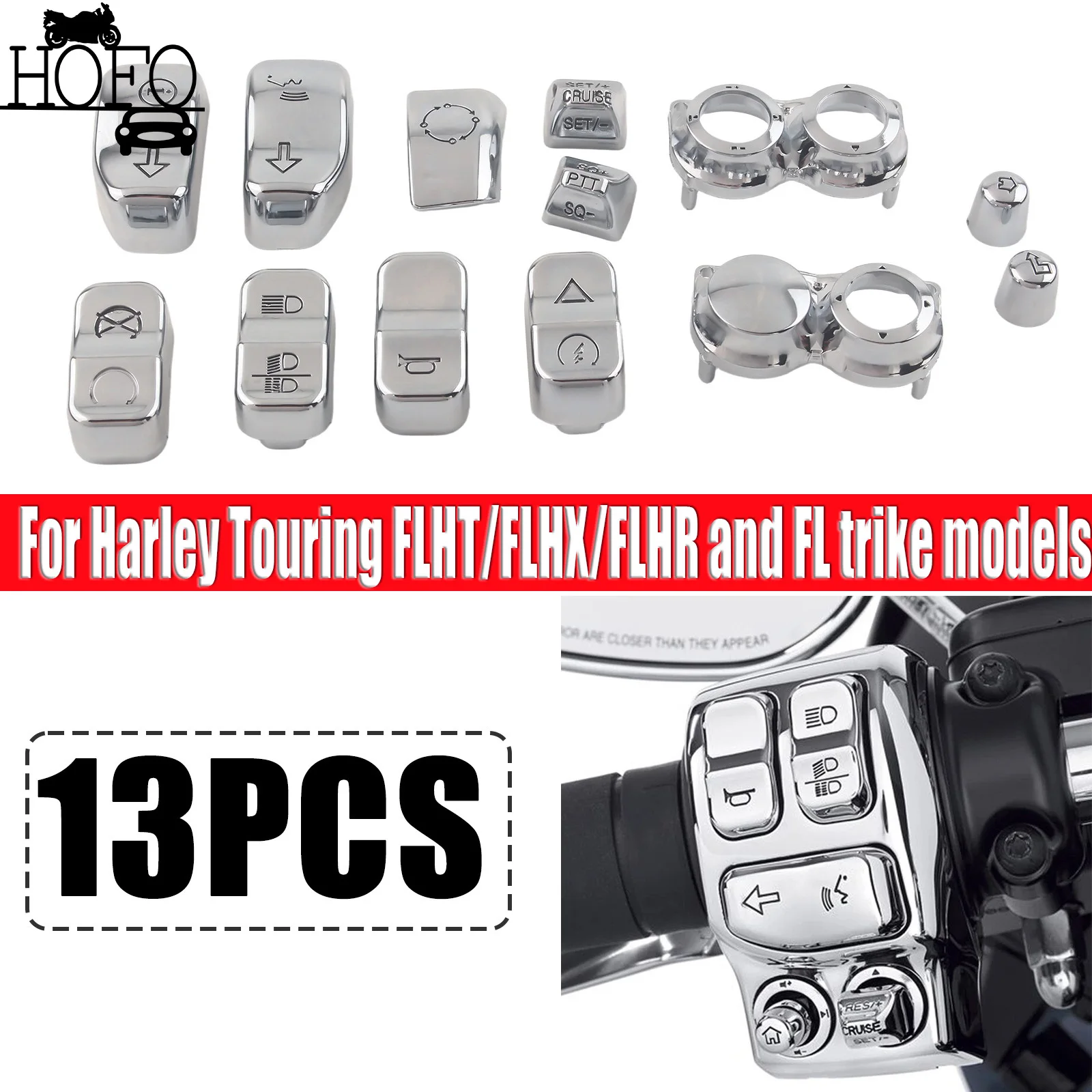 Hand Control Switch Housing Button Cover Cap For Harley Touring FLHT/FLHX/FLHR and FL trike models 2014-2023
Hand Control Switch Housing Button Cover Cap For Harley Touring FLHT/FLHX/FLHR and FL trike models 2014-2023