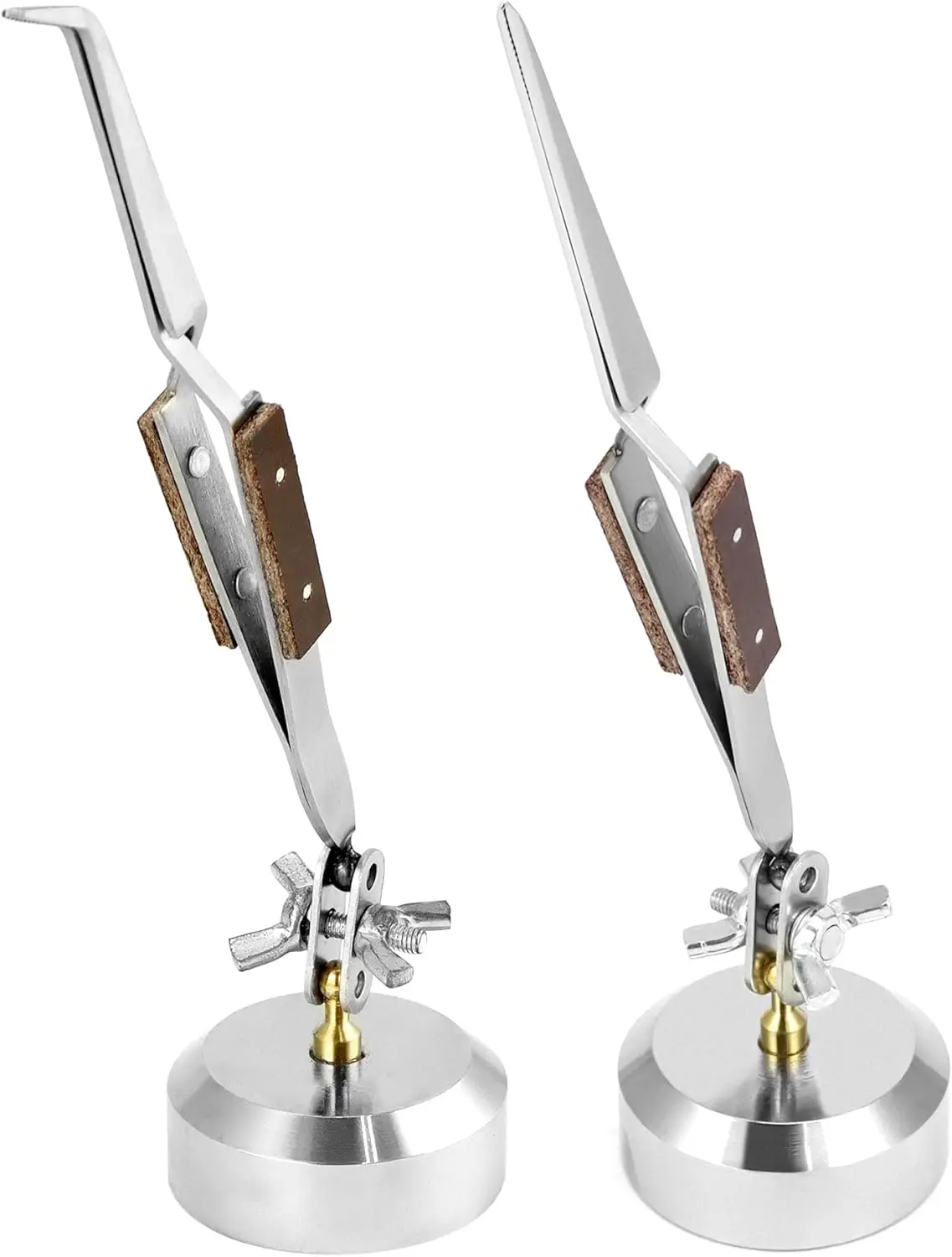 Cross Locking Tweezers with 360° Rotating Base, Straight & Curved Tips for Jewelry Soldering
Cross Locking Tweezers with 360° Rotating Base, Straight & Curved Tips for Jewelry Soldering