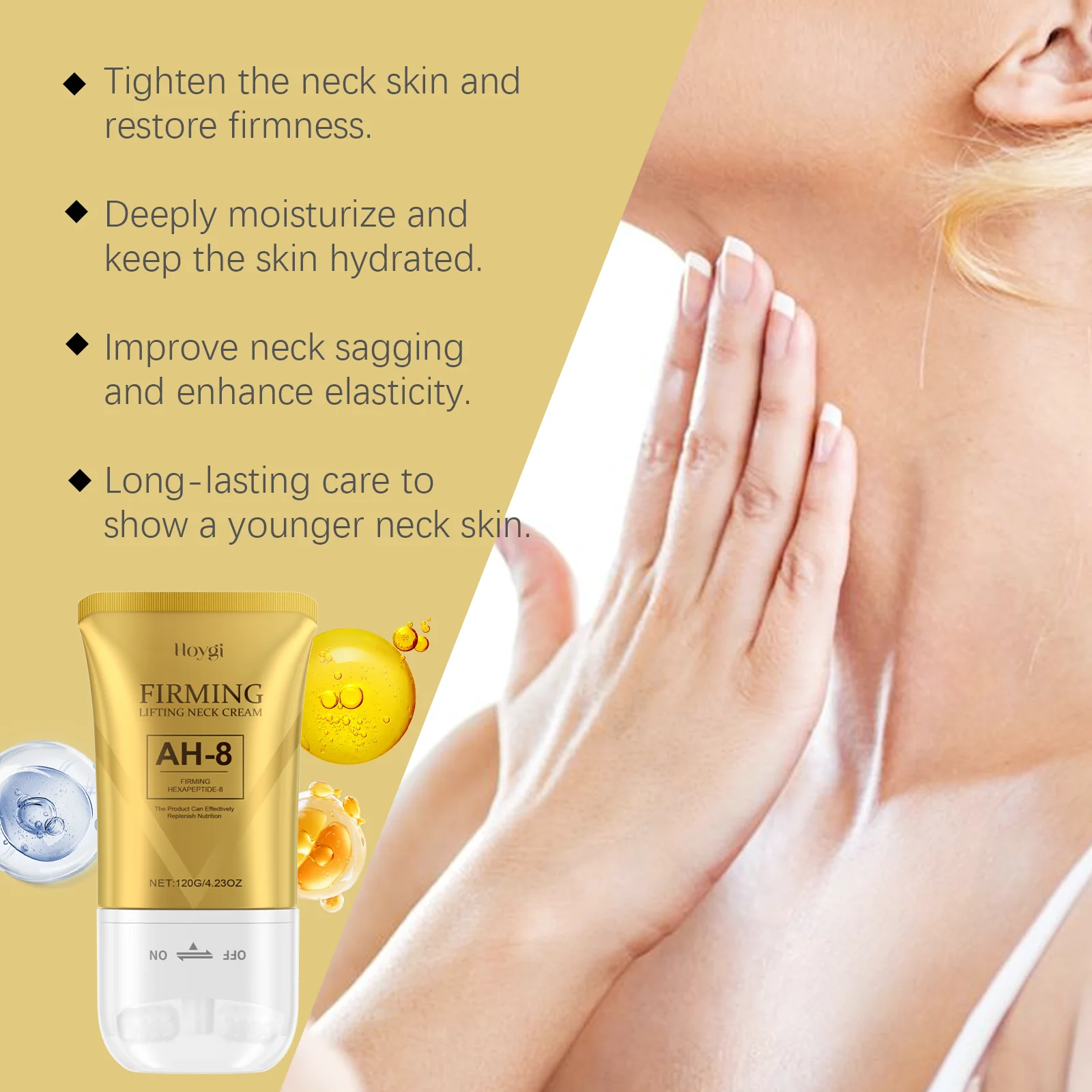 Ah-8 Firming Non-sticky Neck Cream Deeply Moisturize Smoothing and Refines the Skin with a Light Texture Massage Neck Cream
Ah-8 Firming Non-sticky Neck Cream Deeply Moisturize Smoothing and Refines the Skin with a Light Texture Massage Neck Cream