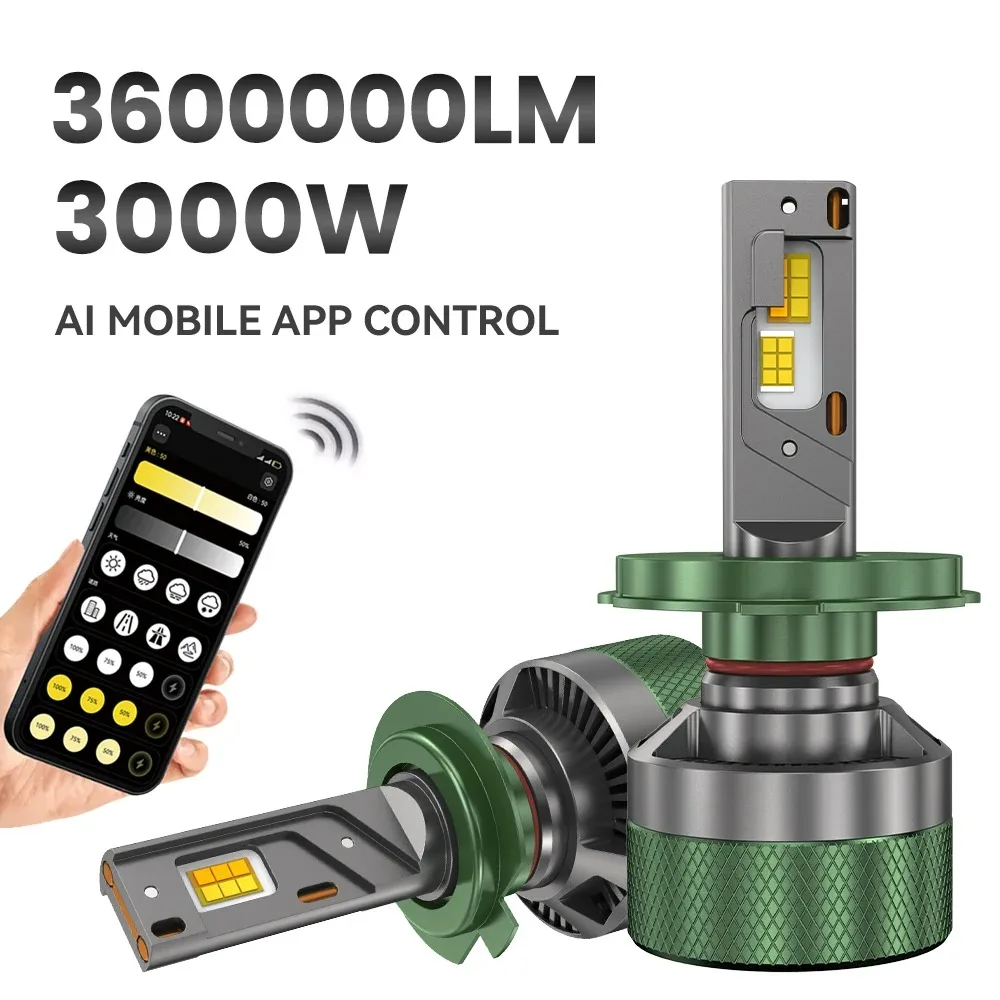 H4 LED Headlight Bluetooth APP Control Color 3000W H4 H7 LED H1 H11 9005 9006 HB3 HB4 Auto Bulbs LED Lights for Car Headlights
H4 LED Headlight Bluetooth APP Control Color 3000W H4 H7 LED H1 H11 9005 9006 HB3 HB4 Auto Bulbs LED Lights for Car Headlights