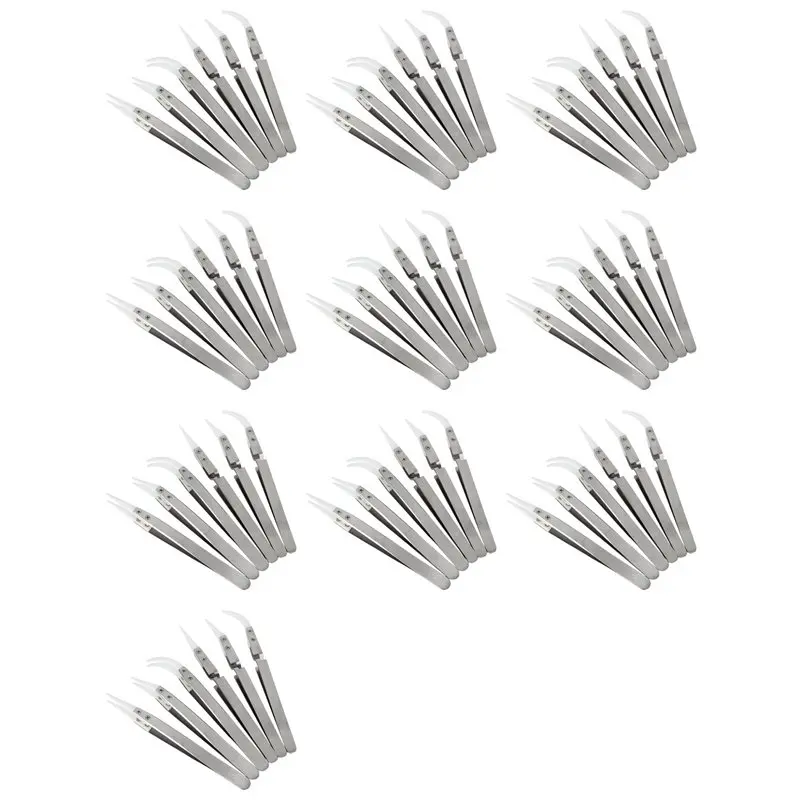 LLCS-60 Pcs Precision Reverse Solder Tweezers, Non-Conductive, Anti-Magnetic Pointed And Curved Tips Tweezers Set
LLCS-60 Pcs Precision Reverse Solder Tweezers, Non-Conductive, Anti-Magnetic Pointed And Curved Tips Tweezers Set