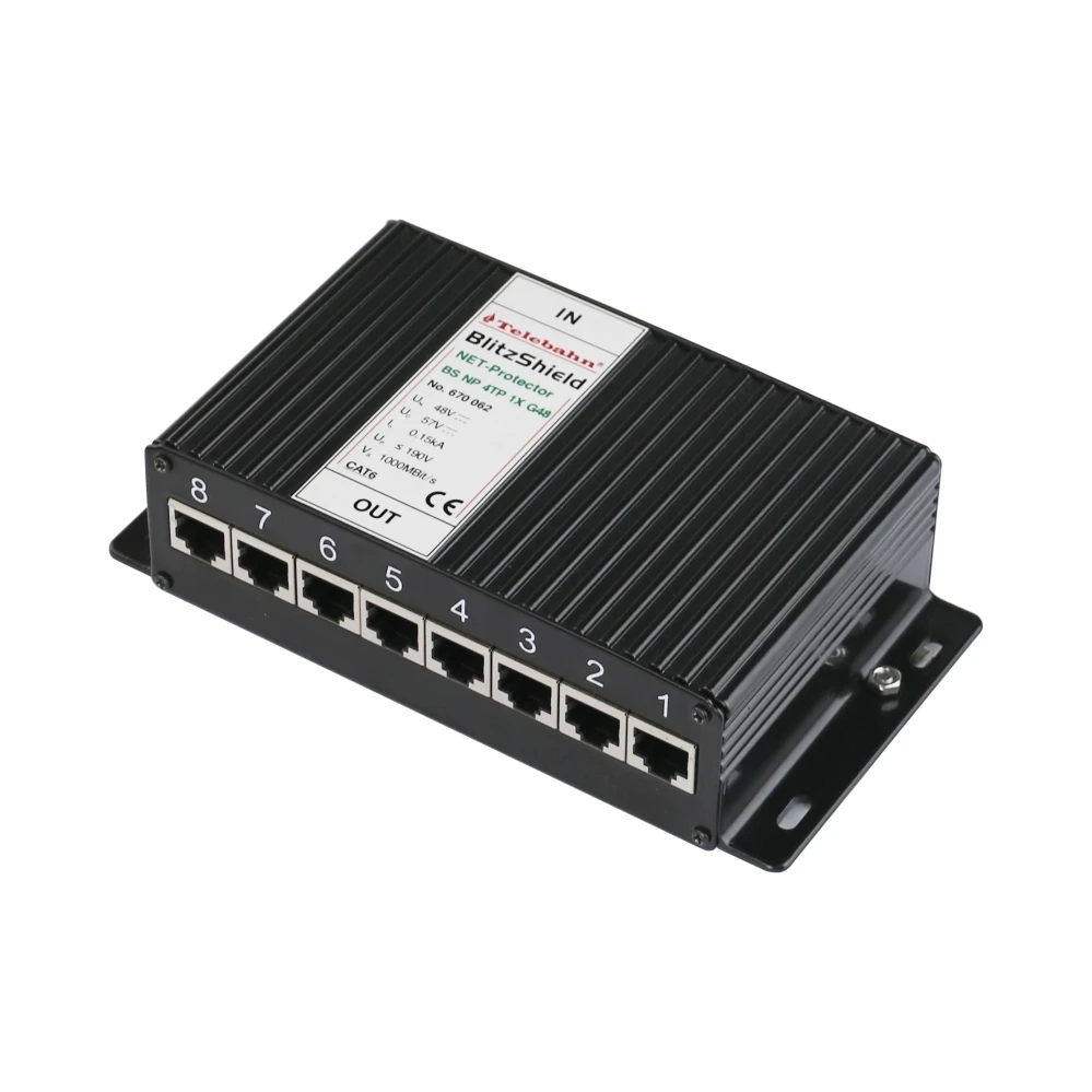 Wholesale Telebahn 8 Ports 48V 57V 1000Mbps RJ45 Overvoltage Arrester TVSS Ethernet Surge Protector Network Gigabit POE SPD
Wholesale Telebahn 8 Ports 48V 57V 1000Mbps RJ45 Overvoltage Arrester TVSS Ethernet Surge Protector Network Gigabit POE SPD