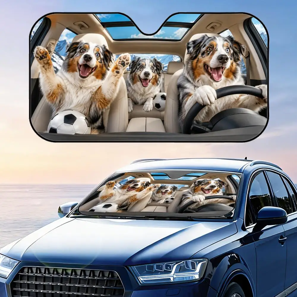 Aussie Shepherd Soccer Cheer Sun Visor Car Front Windshield Sun Shade Foldable Reflective UV Protection Heat Insulation Cover
Aussie Shepherd Soccer Cheer Sun Visor Car Front Windshield Sun Shade Foldable Reflective UV Protection Heat Insulation Cover