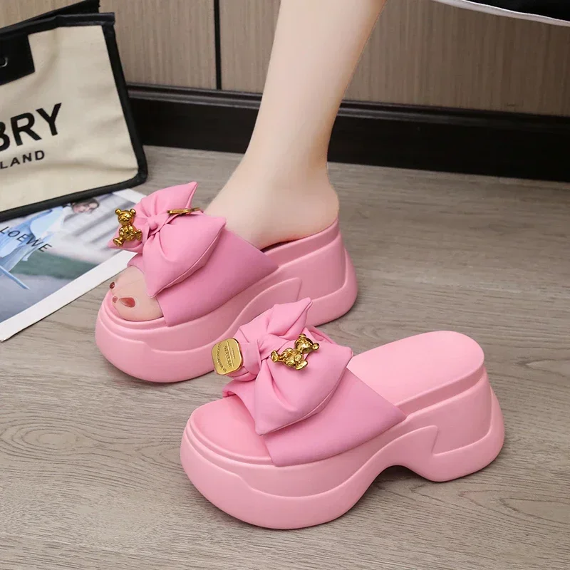 Pop 9CM High Platform Slippers Women Solid Color Thick Sole Leather Sandals Woman Chunky Summer Casual Beach Slides Zapatos Muje
Pop 9CM High Platform Slippers Women Solid Color Thick Sole Leather Sandals Woman Chunky Summer Casual Beach Slides Zapatos Muje