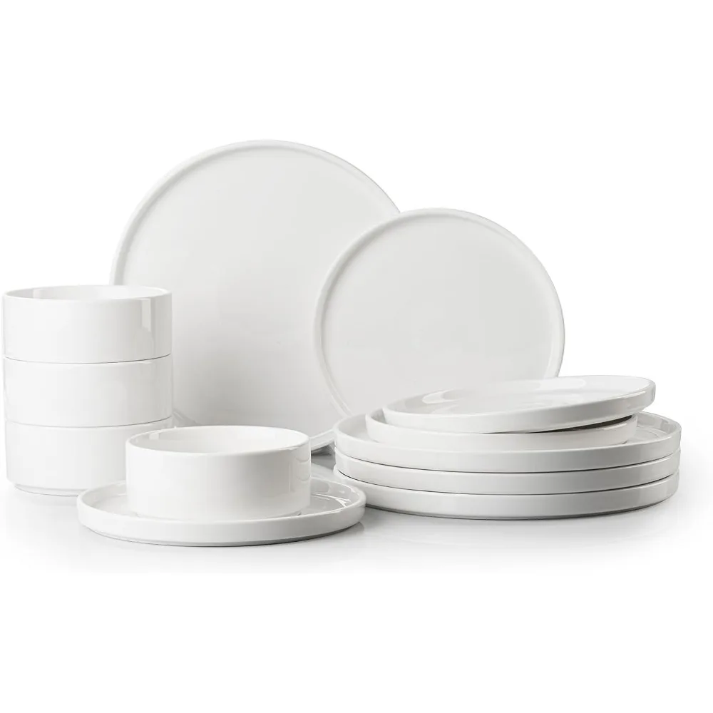 12 pieces plates and bowls sets,white dish set for 4,premium serving dinnerware sets, chip and scratch resistant dishware sets k
12 pieces plates and bowls sets,white dish set for 4,premium serving dinnerware sets, chip and scratch resistant dishware sets k
