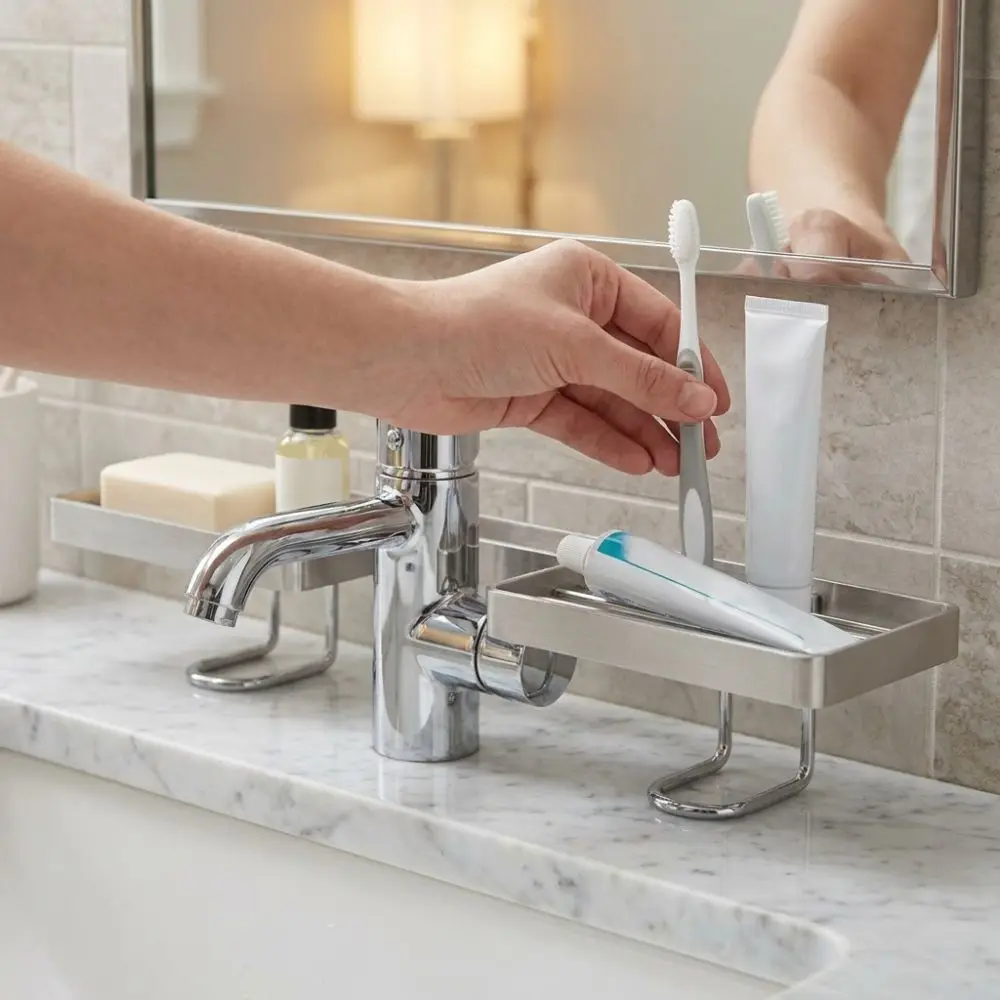 Stainless Steel Bathroom Counter Shelf Anti Slip Integrated Sink Faucet Sink Drying Shelf Stable Hollow Out
Stainless Steel Bathroom Counter Shelf Anti Slip Integrated Sink Faucet Sink Drying Shelf Stable Hollow Out