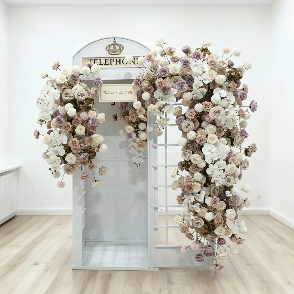 Customized Wedding Artificial Silk Rose Flowers Table Runner Metal White Telephone Booth Decor Artificial Floral Runner
Customized Wedding Artificial Silk Rose Flowers Table Runner Metal White Telephone Booth Decor Artificial Floral Runner