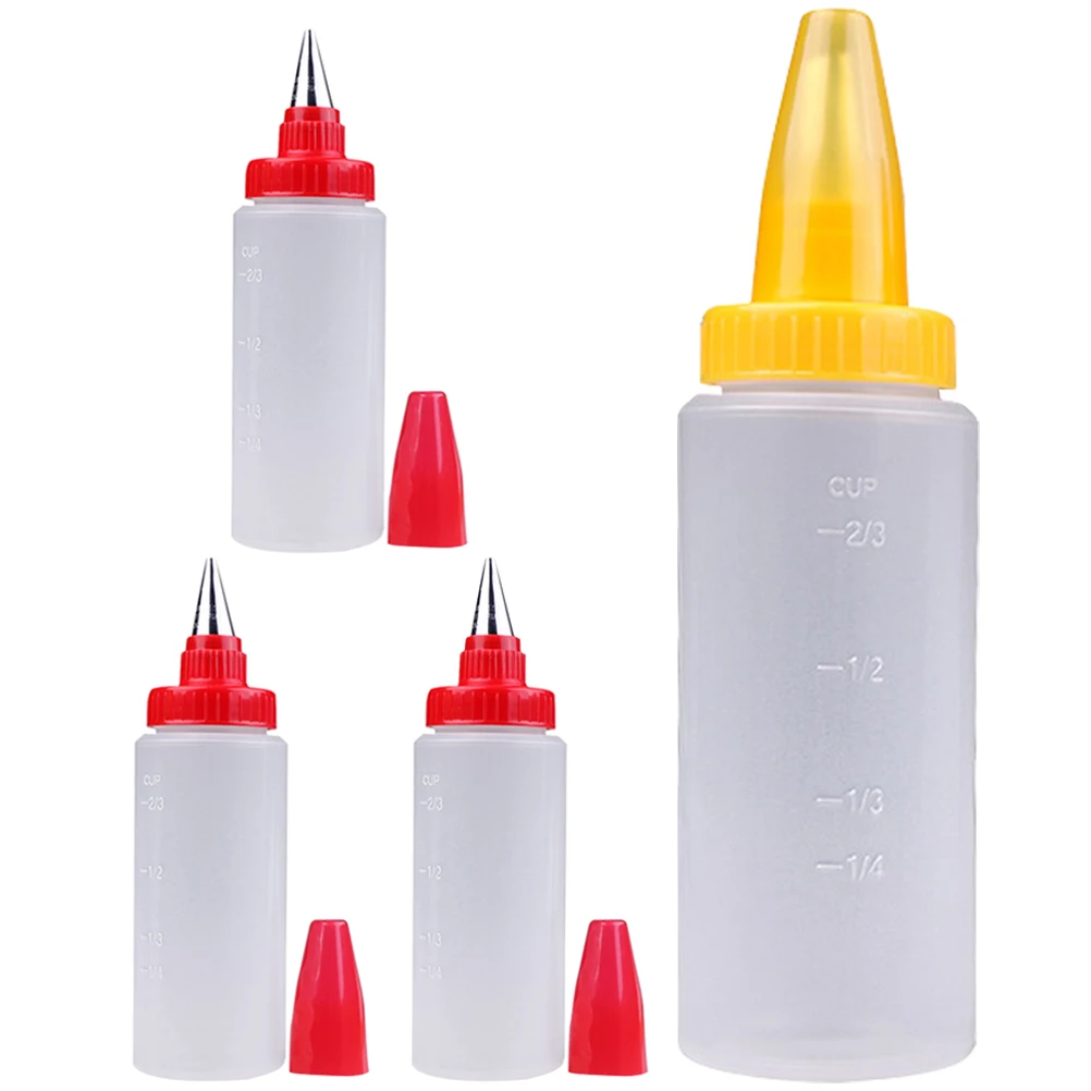4Pcs Household Cake Decorating Bottles Transparent Multi-Function Squeeze Bottles for DIY Cakes Pastries Cookies Baking Supplies
4Pcs Household Cake Decorating Bottles Transparent Multi-Function Squeeze Bottles for DIY Cakes Pastries Cookies Baking Supplies