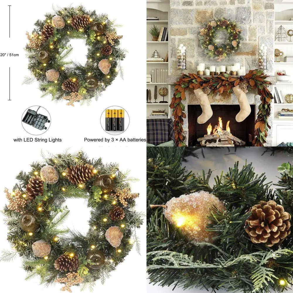 20 светодиодных рождественских венок с шишками и ягодами для дверей, вечеринок, камина и домашнего декора.
20 светодиодных рождественских венок с шишками и ягодами для дверей, вечеринок, камина и домашнего декора.