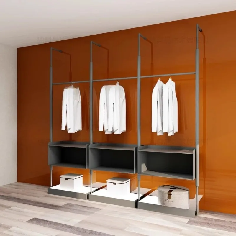 Unique metal floor-to-ceiling walk-in cloakroom clothing rack open bedroom stainless steel wardrobe
Unique metal floor-to-ceiling walk-in cloakroom clothing rack open bedroom stainless steel wardrobe