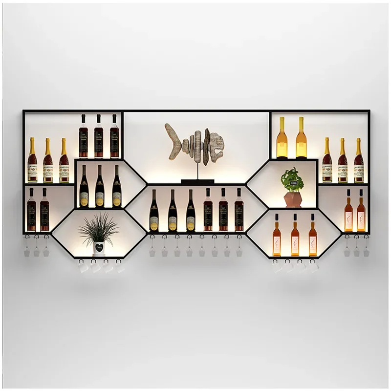 Household living room wall wine cabinet, dining room, light luxury bar wall-mounted rack, simple wrought iron wine rack modern 
Household living room wall wine cabinet, dining room, light luxury bar wall-mounted rack, simple wrought iron wine rack modern