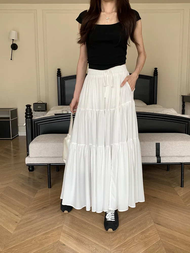 High Quality White Long Skirt Women Spring 2025 Design Pocket Black Skirt Female Korean Fashion Streetwear Beach Holiday Faldas
High Quality White Long Skirt Women Spring 2025 Design Pocket Black Skirt Female Korean Fashion Streetwear Beach Holiday Faldas