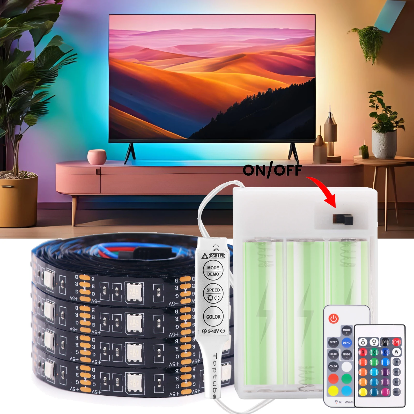 5V RGB LED Strip 5050 30LEDs/m Battery Operated Waterproof IR RF Remote Control TV Backlights 2835 60LEDs/m Flexible LED Tape
5V RGB LED Strip 5050 30LEDs/m Battery Operated Waterproof IR RF Remote Control TV Backlights 2835 60LEDs/m Flexible LED Tape