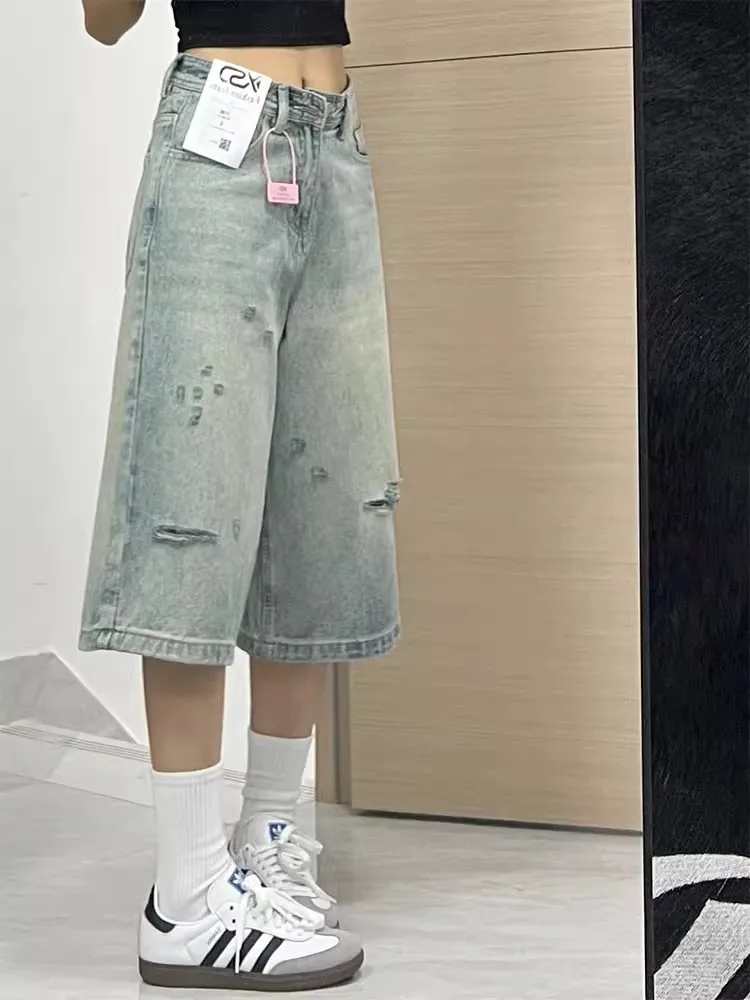 plus Size Denim Shorts Women's Summer New Style Pear Shape Slimming Small Size Wide Leg Seven-Foot-Middle-Pant High Waist
plus Size Denim Shorts Women's Summer New Style Pear Shape Slimming Small Size Wide Leg Seven-Foot-Middle-Pant High Waist