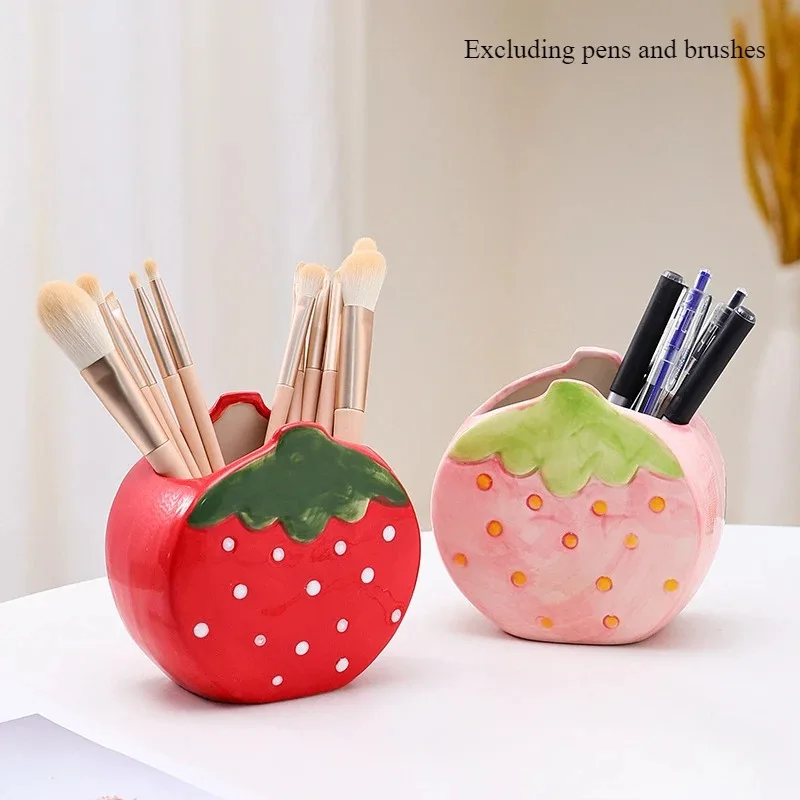 Cute Strawberry Makeup Brush Storage Bin Desktop Clutter Dressing Table Lipstick Cosmetics Office Pen Holder Small Storage Rack
Cute Strawberry Makeup Brush Storage Bin Desktop Clutter Dressing Table Lipstick Cosmetics Office Pen Holder Small Storage Rack