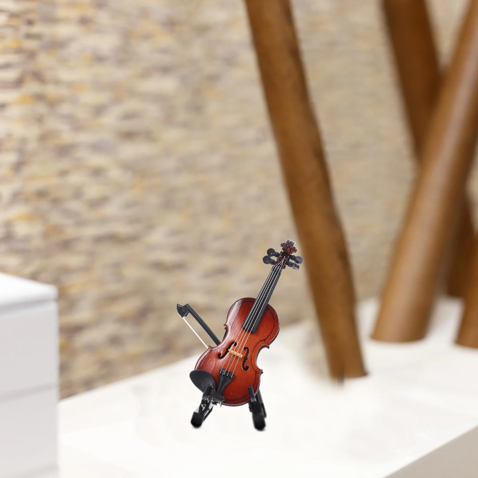 Miniature Violin Adornment Realistic Tiny Violin Desktop Decor Exquisite Wood Model Small Instrument nament Home Furnishing
Miniature Violin Adornment Realistic Tiny Violin Desktop Decor Exquisite Wood Model Small Instrument nament Home Furnishing