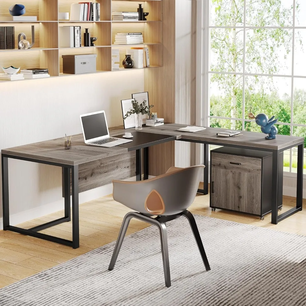 70.8" L-Shaped Executive Desk – Drawer & File Cabinet | Large Home Office Workstation for Professionals
70.8" L-Shaped Executive Desk – Drawer & File Cabinet | Large Home Office Workstation for Professionals