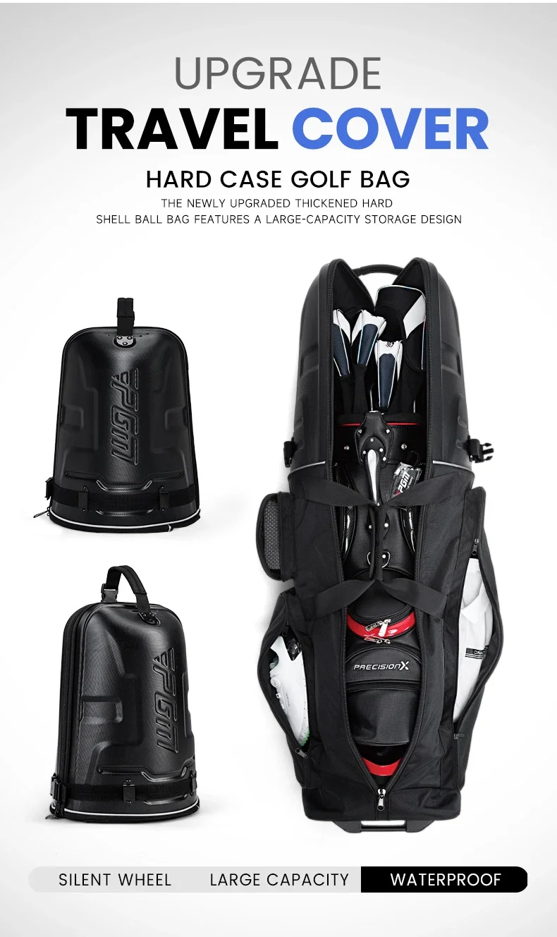 PGM HKB020 ABS Hard Shell Foldable Golf Bag Travel Waterproof Silent Wheels Golf Bags Can be checked in by air
PGM HKB020 ABS Hard Shell Foldable Golf Bag Travel Waterproof Silent Wheels Golf Bags Can be checked in by air