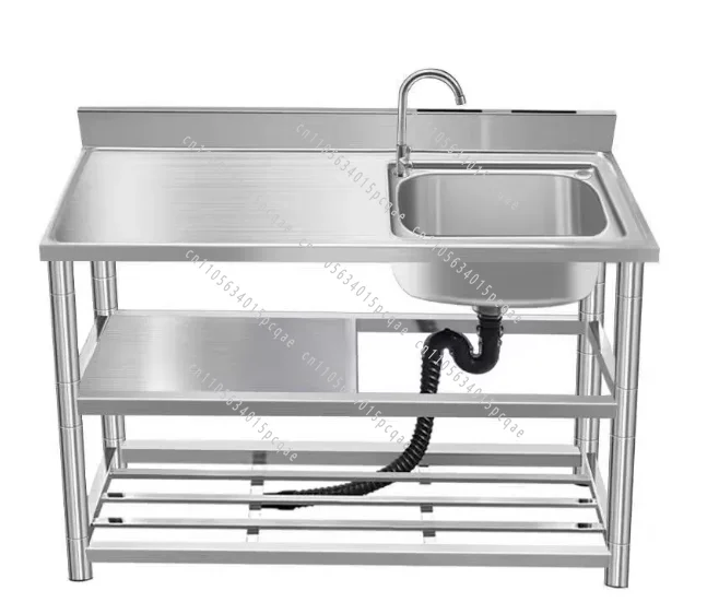 304 Stainless Steel Kitchen Sink with Storage Rack, Creative 3-Layer Integrated Sink Basin
