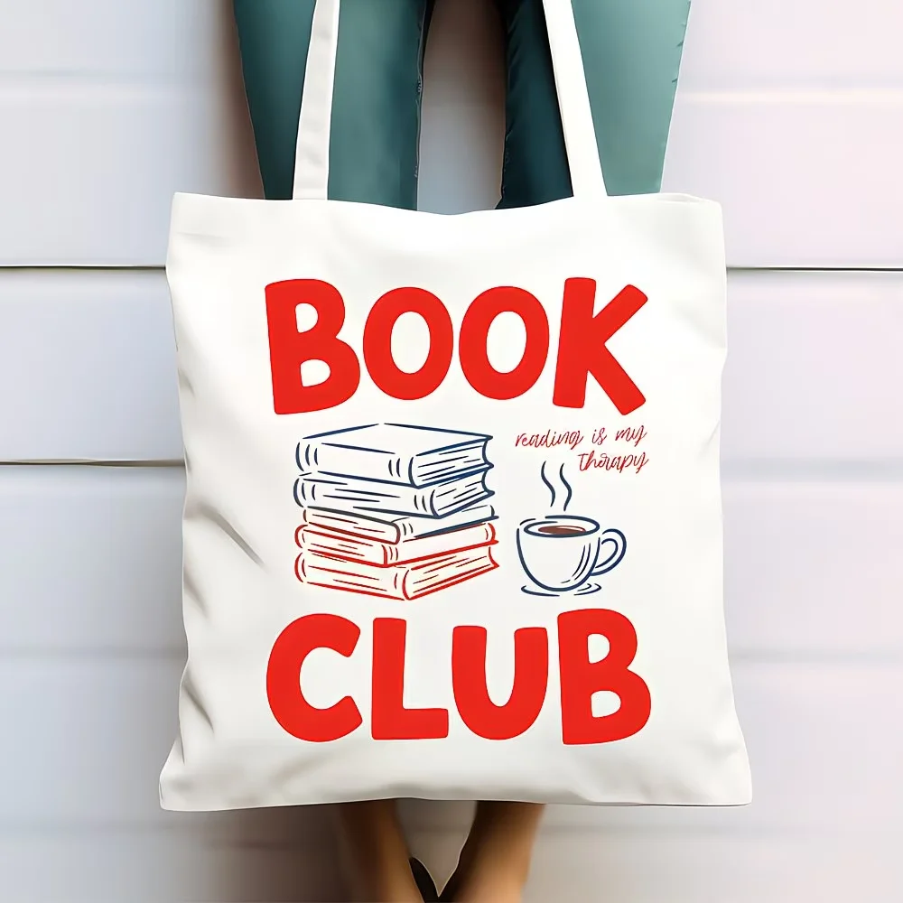 Book Club Canvas Tote Bag Reading is My Therapy Print with Books and Coffee Cup for Book Lovers
Book Club Canvas Tote Bag Reading is My Therapy Print with Books and Coffee Cup for Book Lovers