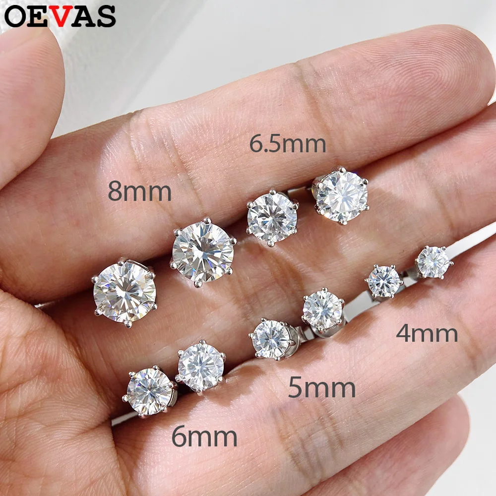 OEVAS GRA certification 0.3-2 Carat Moissanite Stud Earrings S925 Silver Lab Diamond Earrings For Women Man Party Fine Jewelry
OEVAS GRA certification 0.3-2 Carat Moissanite Stud Earrings S925 Silver Lab Diamond Earrings For Women Man Party Fine Jewelry