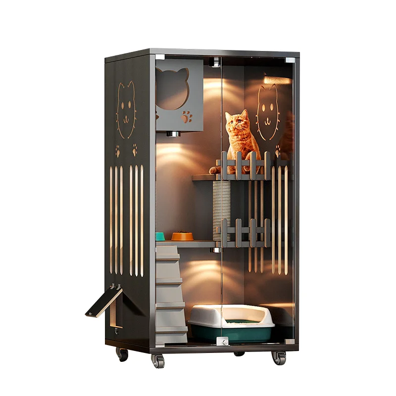 Factory Wholesale Indoor Large Wood Panoramic Tempered Glass Cat Cage Cat Villa for Cat
Factory Wholesale Indoor Large Wood Panoramic Tempered Glass Cat Cage Cat Villa for Cat