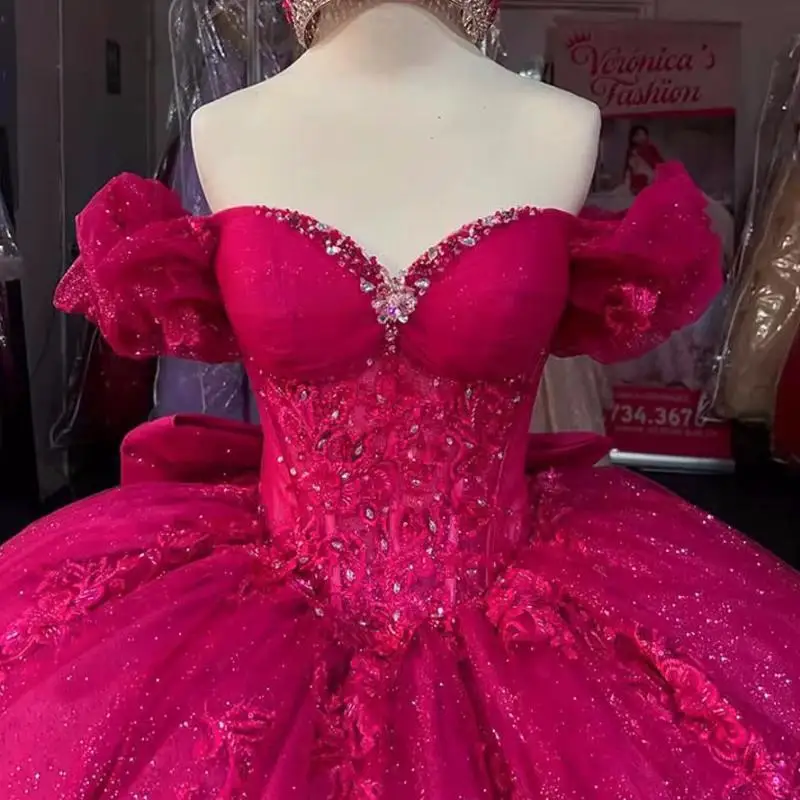 Customized Shiny Red Quinceanera Dress Ball Gown Off Shoulder Applique Sweet 16 Formal Vestidos 15 De XV Años
Customized Shiny Red Quinceanera Dress Ball Gown Off Shoulder Applique Sweet 16 Formal Vestidos 15 De XV Años