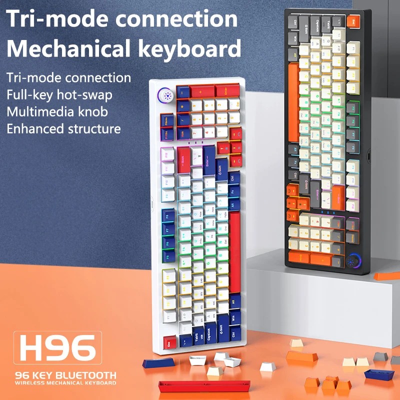 2.4G Wireless Bluetooth Wired Three-mode Hot-swappable Mechanical Keyboard Customized RGB Gaming Bluetooth Wireless Keyboard
2.4G Wireless Bluetooth Wired Three-mode Hot-swappable Mechanical Keyboard Customized RGB Gaming Bluetooth Wireless Keyboard
