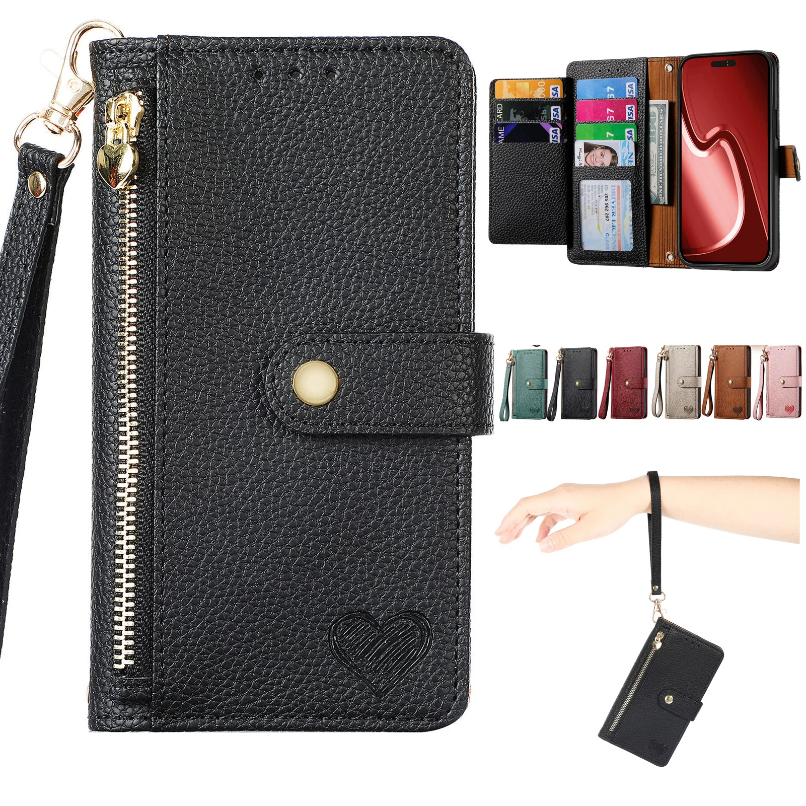 Leather Wallet Flip Case for Motorola Edge 70 60 50 40 30 Fusion Pro Neo 2025 2024 5G Phone Cover Wrist Strap, Heart Emblem
Leather Wallet Flip Case for Motorola Edge 70 60 50 40 30 Fusion Pro Neo 2025 2024 5G Phone Cover Wrist Strap, Heart Emblem