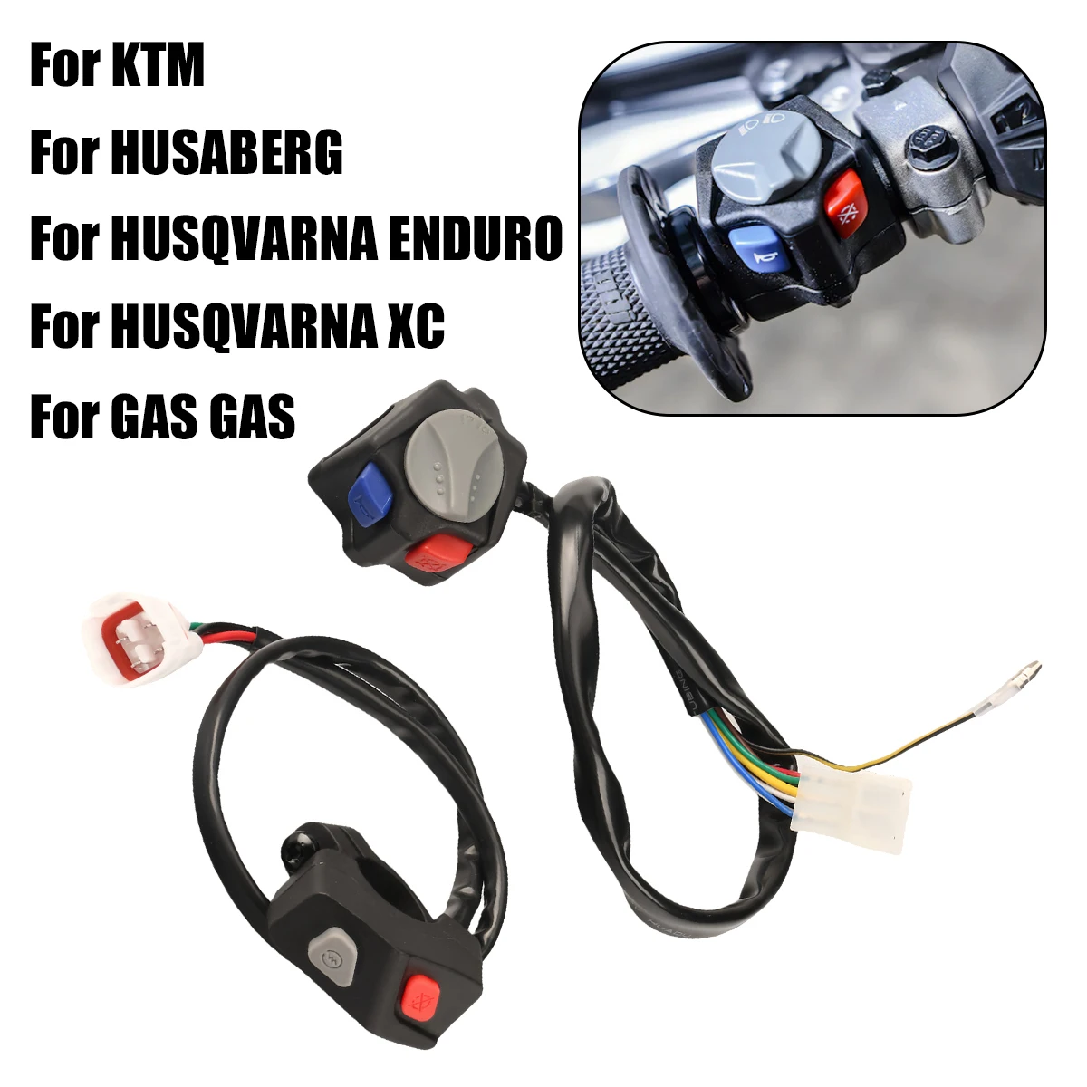 Motorcycle Universal Electric Flameout Starter Stop Horn Kill Switch High Low Lights Switch Button For KTM EXC-F XCW TE FE TX FX
Motorcycle Universal Electric Flameout Starter Stop Horn Kill Switch High Low Lights Switch Button For KTM EXC-F XCW TE FE TX FX