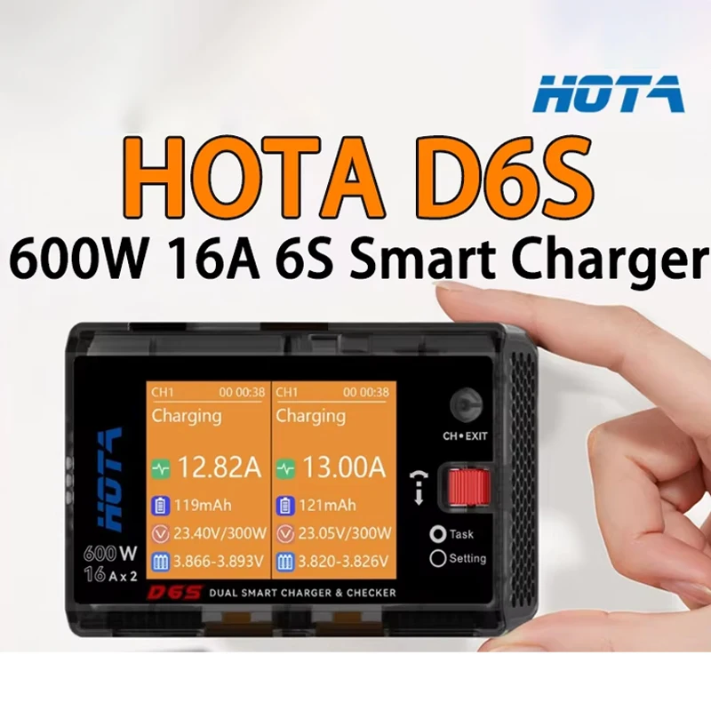 HOTA D6S 6S 600W RC FPV Charger Dual-Channel Smart Lipo Battery Balanced Charger High-Power XT60 For Rc Plane Drone DIY Gifts
HOTA D6S 6S 600W RC FPV Charger Dual-Channel Smart Lipo Battery Balanced Charger High-Power XT60 For Rc Plane Drone DIY Gifts