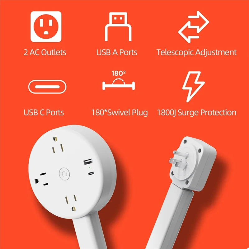 M18K-US Plug Удлинитель розетки с USB-A/USB-C и розетками переменного тока, выдвижной для столов и дома
M18K-US Plug Удлинитель розетки с USB-A/USB-C и розетками переменного тока, выдвижной для столов и дома