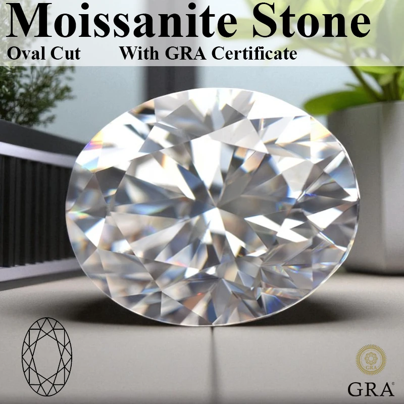 D Color VVS Clarity Oval Cut Moissanite Stone Loose Gemstone Pass Diamond Tester With Certificate For Jewelry Diy Making
D Color VVS Clarity Oval Cut Moissanite Stone Loose Gemstone Pass Diamond Tester With Certificate For Jewelry Diy Making