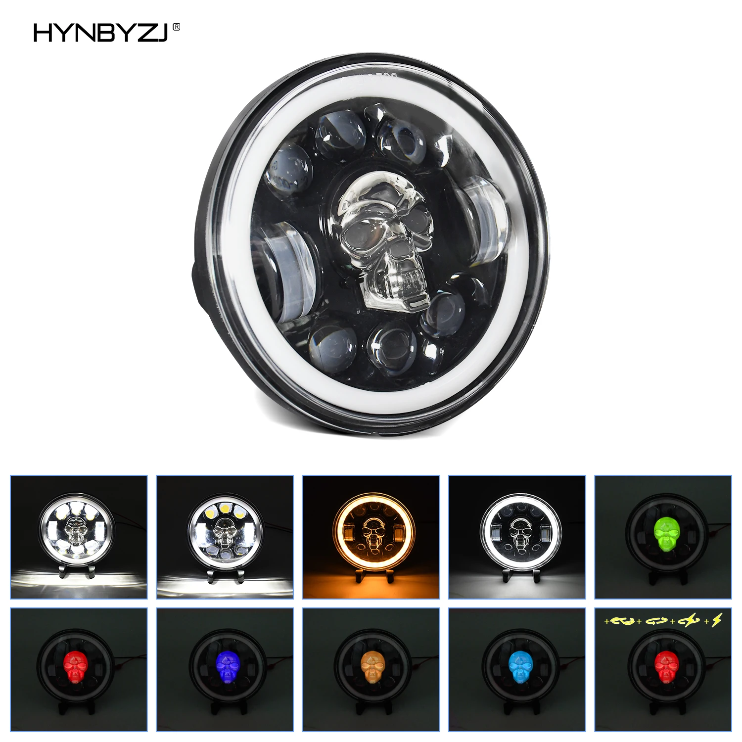 HYNBYZJ 240W 5,75 дюймов ангельские глазки круглые светодиодные фары для черепа мотоцикла передние фары дальний свет лампа для Harley
HYNBYZJ 240W 5,75 дюймов ангельские глазки круглые светодиодные фары для черепа мотоцикла передние фары дальний свет лампа для Harley