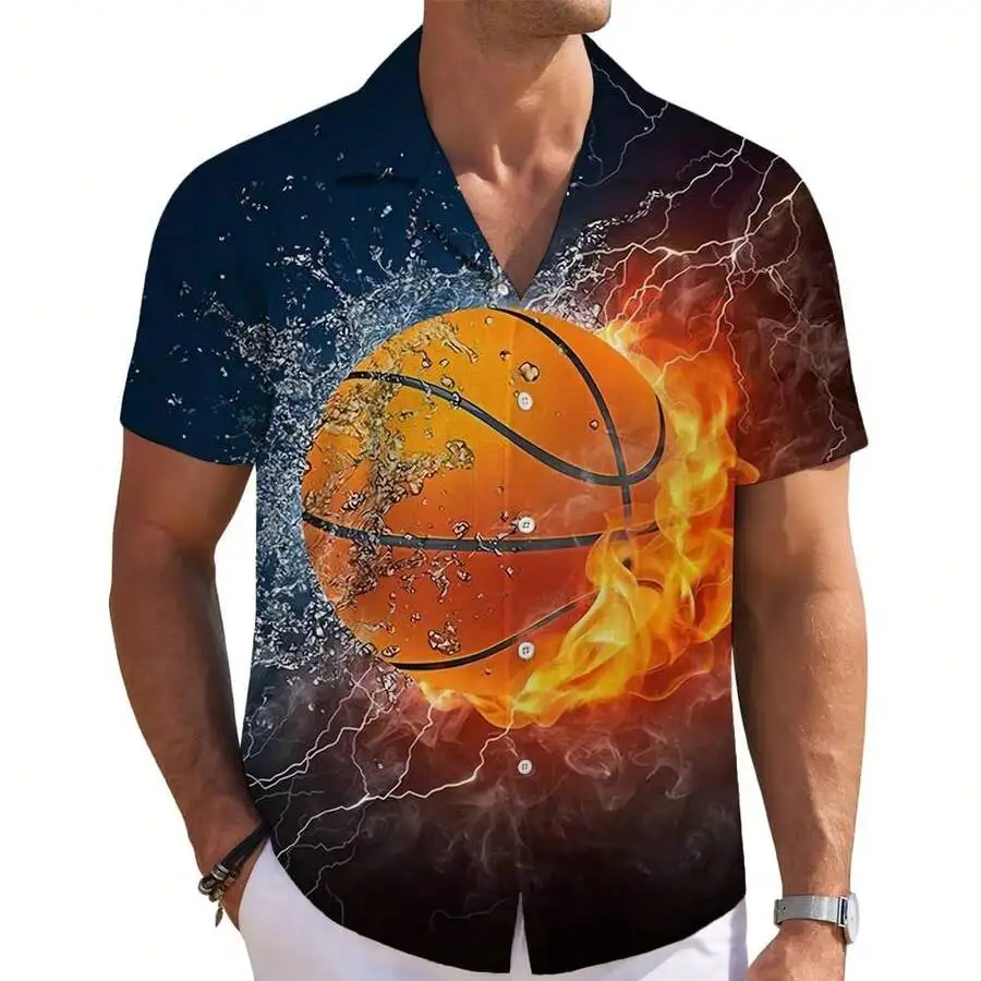 Mens Hawaiian Shirt With Camp Collar All-Over Print Basketball Fire Water Design Casual Short Sleeve
Mens Hawaiian Shirt With Camp Collar All-Over Print Basketball Fire Water Design Casual Short Sleeve