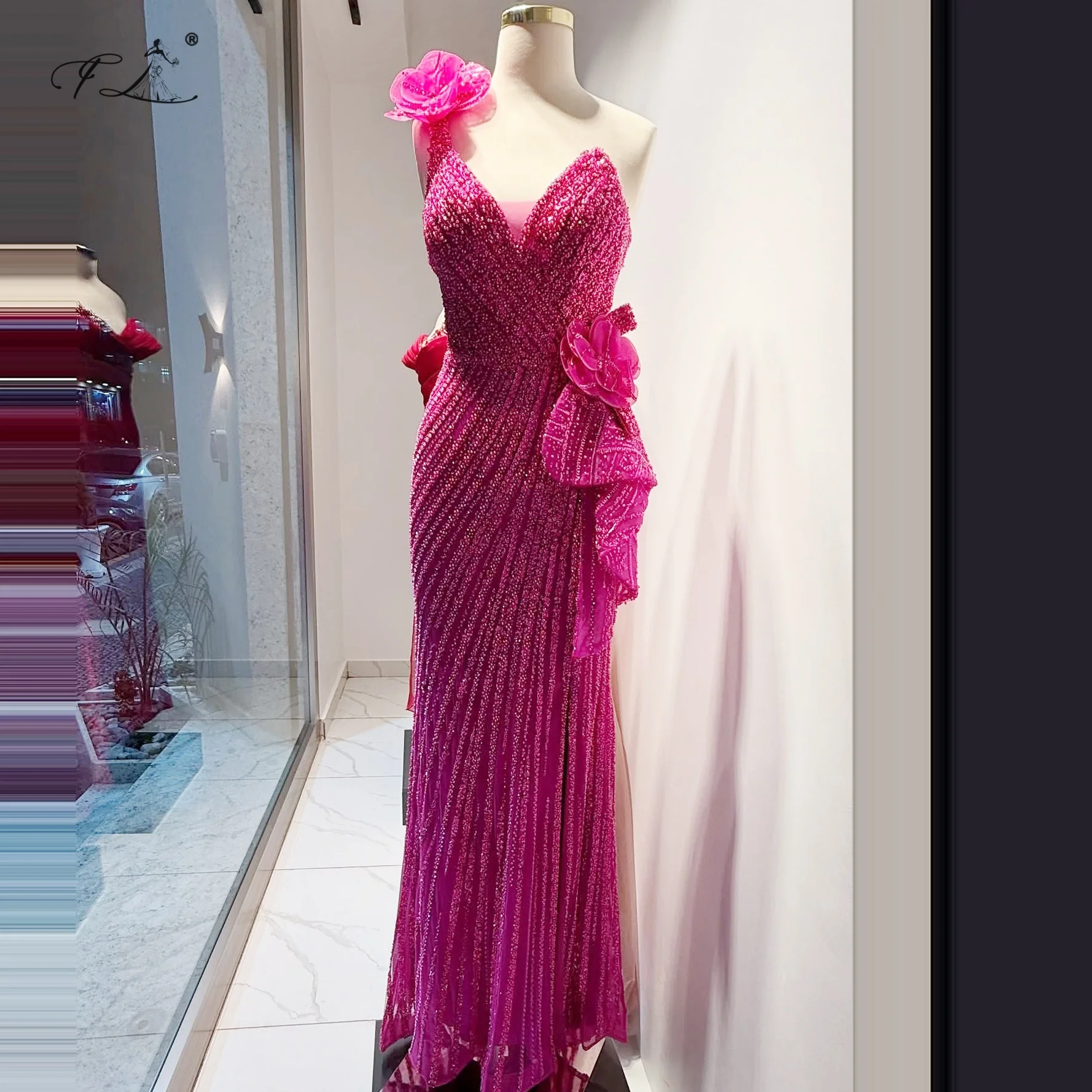 Floria New Beaded Evening Dress Sequined Long Fishtail Dress Rose Pink Flower Decoration Long Ball Gown Wedding Party Dress
Floria New Beaded Evening Dress Sequined Long Fishtail Dress Rose Pink Flower Decoration Long Ball Gown Wedding Party Dress