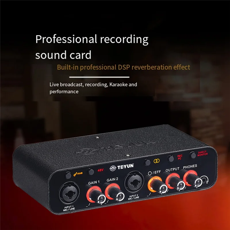 TEYUN Q-26 USB Audio Interface Sound Card With Electric Guitar Live Recording USB External Sound Card For Studio
TEYUN Q-26 USB Audio Interface Sound Card With Electric Guitar Live Recording USB External Sound Card For Studio