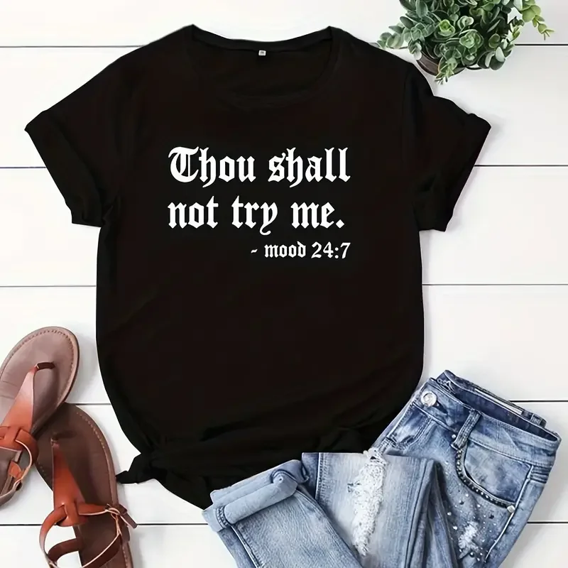Plus Size Casual T-shirt Women's Plus Letter Print Short Sleeve Round Neck Slight Stretch T-shirt
Plus Size Casual T-shirt Women's Plus Letter Print Short Sleeve Round Neck Slight Stretch T-shirt