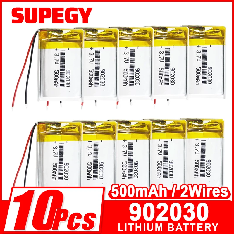 Lot 10 PCS 3.7V 500mAh Lipo Rechargeable Battery 902030 For MP3 GPS DVD Bluetooth Recorder Headset E-book Camera Smart Watch
Lot 10 PCS 3.7V 500mAh Lipo Rechargeable Battery 902030 For MP3 GPS DVD Bluetooth Recorder Headset E-book Camera Smart Watch