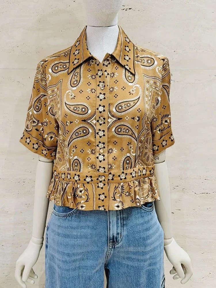 Summer 2026 Women's Pencil Shirt Collar Short Sleeve Printed Hemmed French Style Polyester Fiber Wash Resistant Tunic Top
Summer 2026 Women's Pencil Shirt Collar Short Sleeve Printed Hemmed French Style Polyester Fiber Wash Resistant Tunic Top