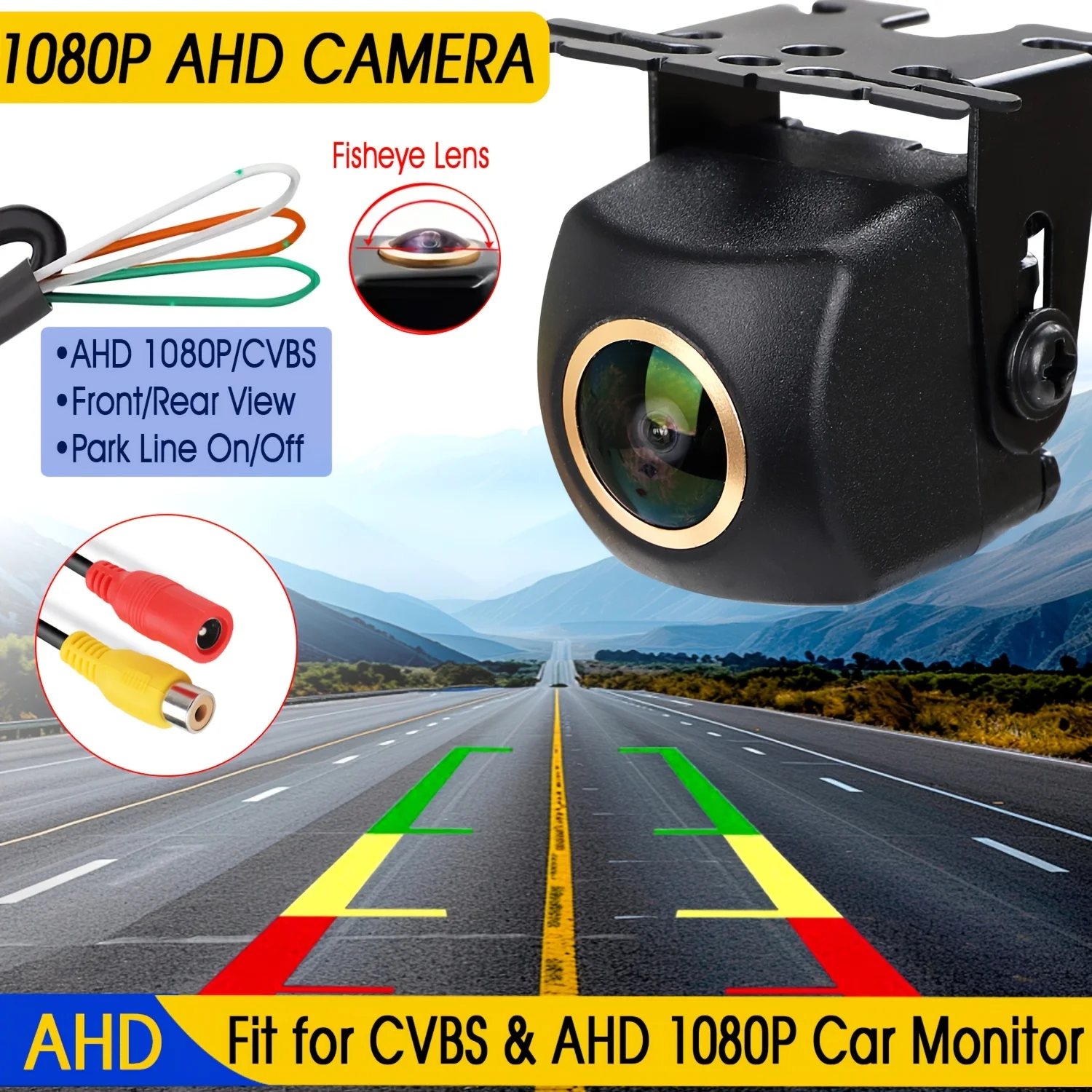 Fisheye Rear View Backup Camera, 1080P HD AHD/CVBS, Full Color Night Vision for SUV, Pickup, Tractor, Van, Truck, RV
Fisheye Rear View Backup Camera, 1080P HD AHD/CVBS, Full Color Night Vision for SUV, Pickup, Tractor, Van, Truck, RV