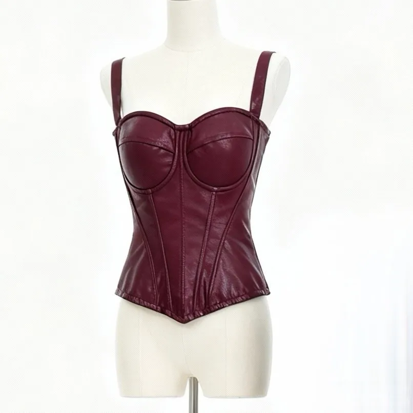 Sexy PU Leather Bustier Corset Top for Women Steel Boned Push Up Bra with Padded Backless Strapless Waist Cincher
Sexy PU Leather Bustier Corset Top for Women Steel Boned Push Up Bra with Padded Backless Strapless Waist Cincher