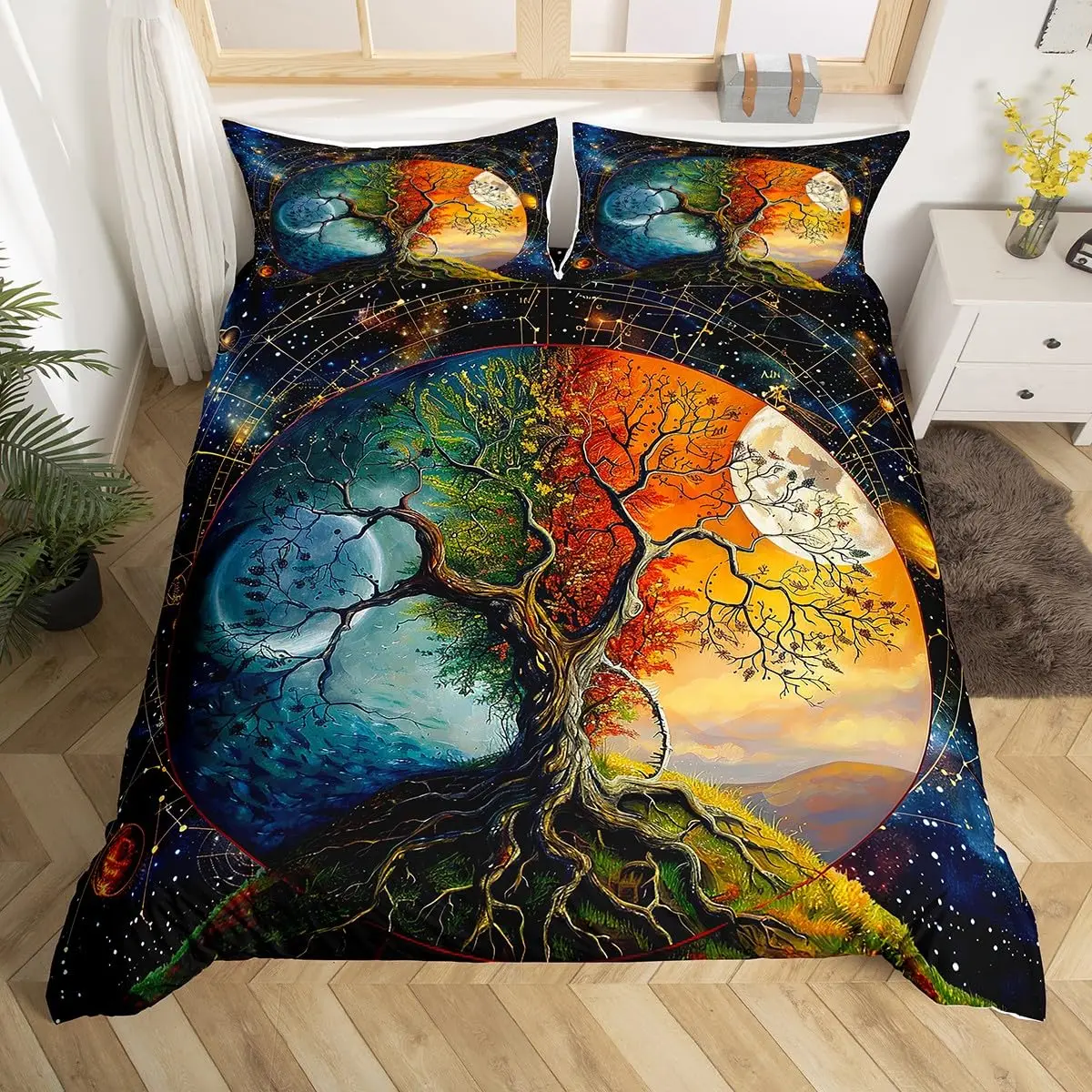 Celtic Tree Duvet Cover King Kids Girls Fantasy Dream Theme Teen Bedding Set with Zipper Ties Floral Printed Comforter Cover Set
Celtic Tree Duvet Cover King Kids Girls Fantasy Dream Theme Teen Bedding Set with Zipper Ties Floral Printed Comforter Cover Set