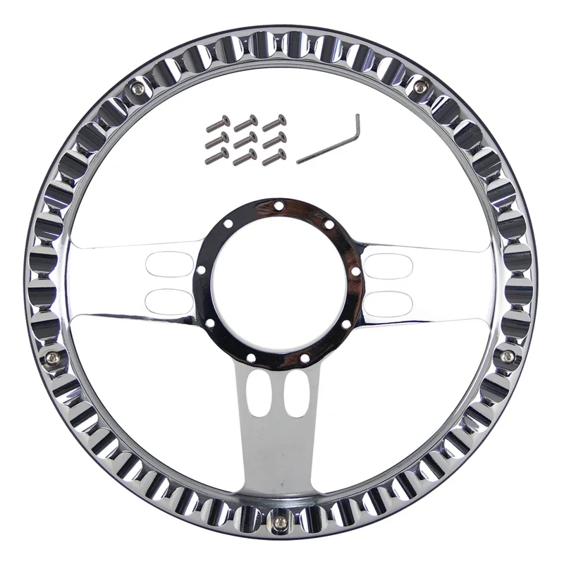 Steering Wheel Aluminum 14" 9-Bolt Chrome Half Wrap for Buick 69-93 Cadillac 69-89 Chevrolet 60-94 Dodge Chrysler Plymouth 78-81
Steering Wheel Aluminum 14" 9-Bolt Chrome Half Wrap for Buick 69-93 Cadillac 69-89 Chevrolet 60-94 Dodge Chrysler Plymouth 78-81