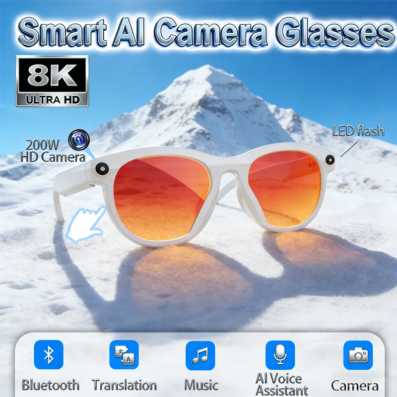 AI Smart Glasses with Ultra High Definition Camera Intelligent Voice Assistant Bluetooth Calling Listening To Music Smartglasses
AI Smart Glasses with Ultra High Definition Camera Intelligent Voice Assistant Bluetooth Calling Listening To Music Smartglasses