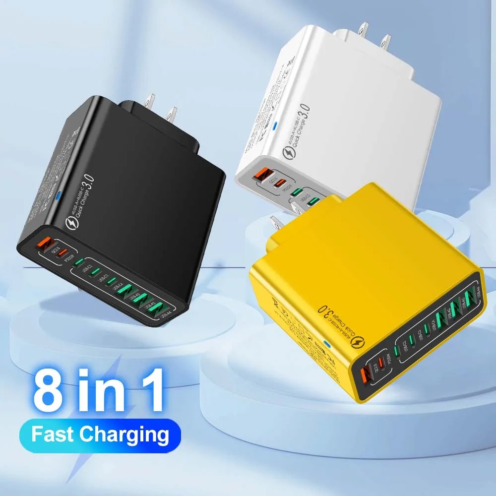 Всего 65 Вт, 8 портов, USB-зарядное устройство PD Quick Charge 3.0, адаптер для телефона, настенное зарядное устройство для iPhone Xiaomi, Samsung, вилка стандарта ЕС/США/Великобритании/KR
Всего 65 Вт, 8 портов, USB-зарядное устройство PD Quick Charge 3.0, адаптер для телефона, настенное зарядное устройство для iPhone Xiaomi, Samsung, вилка стандарта ЕС/США/Великобритании/KR