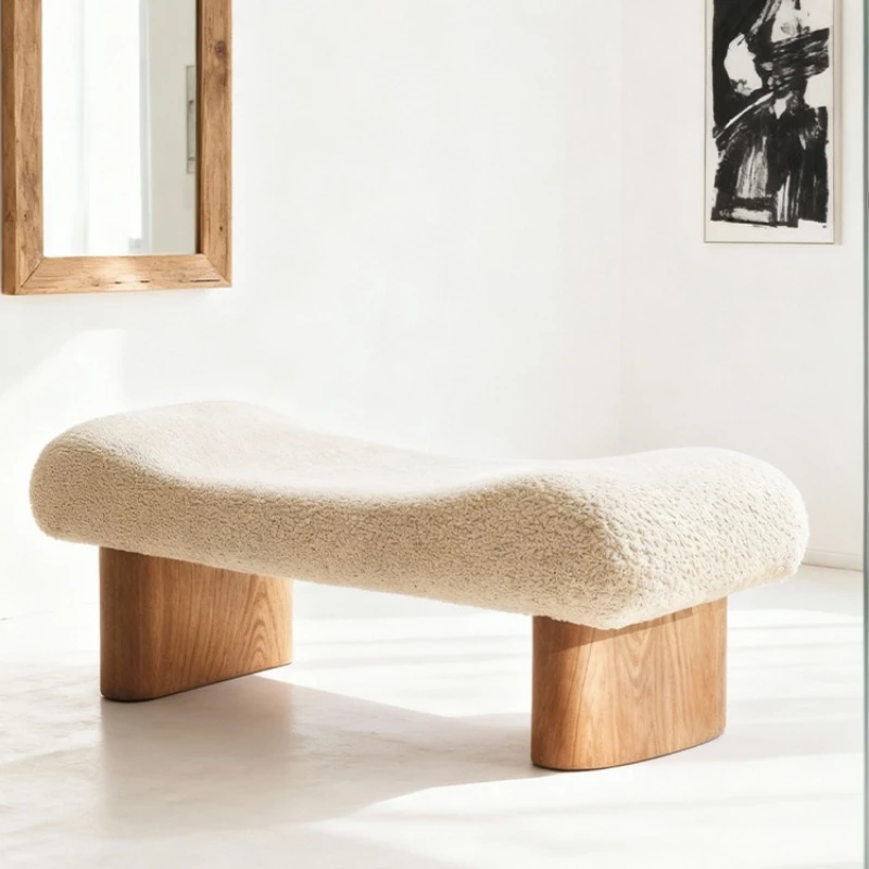 Nordic simple light luxury living room sofa stool wabi wind lamb wool bench
Nordic simple light luxury living room sofa stool wabi wind lamb wool bench