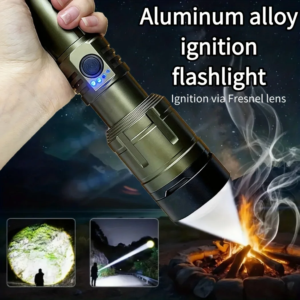 Powerful Flashlight Concentrating Ignition Flashlights Waterproof Type C Rechargeable Lamp Outdoor Camping Adventure Torch
Powerful Flashlight Concentrating Ignition Flashlights Waterproof Type C Rechargeable Lamp Outdoor Camping Adventure Torch